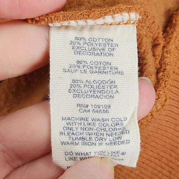 Life Is Good Sweater Mens Small Orange Crew Neck Pullover Sweatshirt Casual - Picture 9 of 11